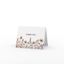 Elegante Boho Flor Silvestre Obrigado