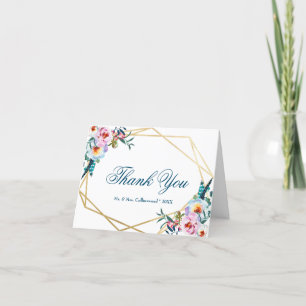 Cartão De Agradecimento Elegante Boho Floral Bachelorette Weekend