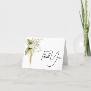 Cartão De Agradecimento Elegante Borda Floral