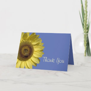 Cartão De Agradecimento Elegante, brilhante obrigado de girassol amarelo d