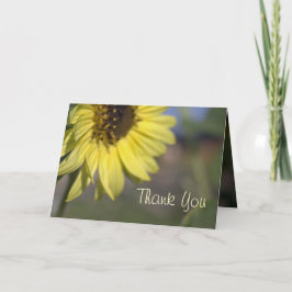 Cartão De Agradecimento Elegante, brilhante obrigado de girassol amarelo d