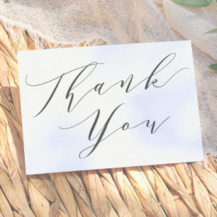 Cartão De Agradecimento Elegante Caligrafia em Script Minimalista Obrigado