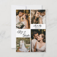 Elegante Calliografia Foto Colagem de Casamento Yo