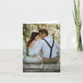 Cartão De Agradecimento Elegante Carta Manuscrita Simples Casamento Foto
