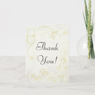 Cartão De Agradecimento Elegante Casamento vintage Branco Antiquado Obriga
