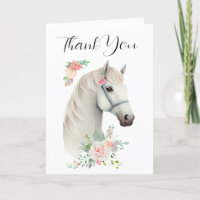 Elegante Cavalo Branco Boho Floral