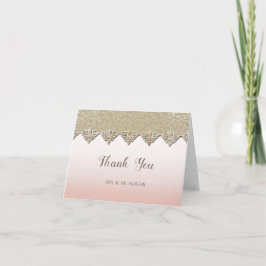 Cartão De Agradecimento Elegante Chic Damask