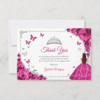 Elegante Chic Rosa Fúcsia Rosas Quinceanera Prata