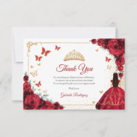 Elegante Chic Rosas Vermelhas Quinceanera Dourada