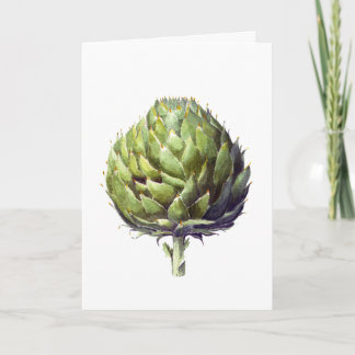 Cartão De Agradecimento Elegante cor d'água verde pintado Artichoke