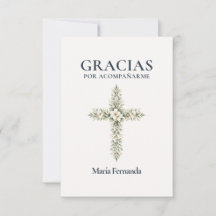 Elegante Cruz Botânica da Primera Comunión