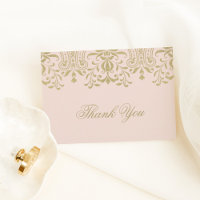 Elegante Damasco Rosa Ouro Vintage
