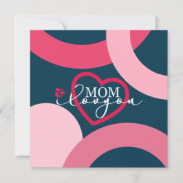 Cartão De Agradecimento Elegante design SMS Mãe Eu Te Amo Com Coração