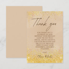 Cartão De Agradecimento Elegante Dourado 60º aniversário