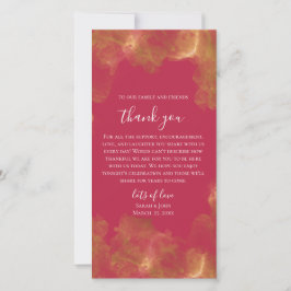 Cartão De Agradecimento Elegante Dourado Magenta Ousado Personalizável Cas