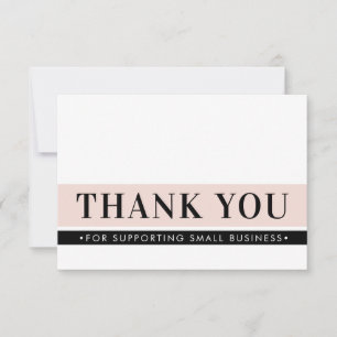 Cartão De Agradecimento ELEGANTE EMPRESA OBRIGADO A PEDIR insira o rosa pi