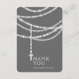 Cartão De Agradecimento Elegante Espumando Miçangas Rosárias E Cruzadas Re