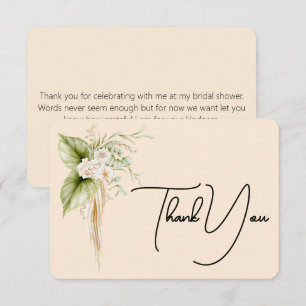 Cartão De Agradecimento Elegante Etiqueta de Nome com Borda Floral em Pape