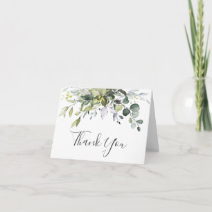 Cartão De Agradecimento Elegante Eucalyptus Greenery Watercolor