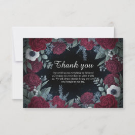 Cartão De Agradecimento Elegante Flor de Natal de Inverno Casamento Obriga