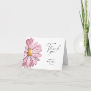 Cartão de agradecimento elegante Flor silvestre ro