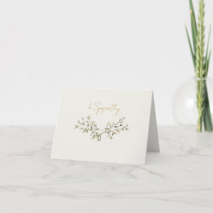 Cartão De Agradecimento Elegante floral branco de condolências
