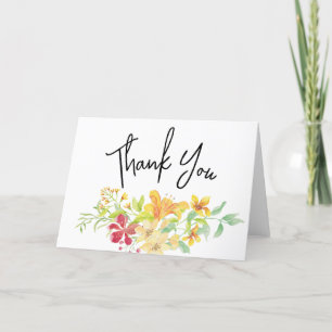 Cartão De Agradecimento Elegante Floral Brilhante Chique Chá de Noiva