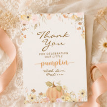 Elegante Floral de Outono em Aquarela Pequena Abób