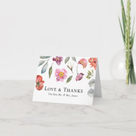 Cartão De Agradecimento Elegante Floral Eucalyptus Wedding