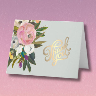 Cartão De Agradecimento Elegante Floral Pintada à Mão Aposentadoria Orçame