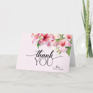 Cartão De Agradecimento Elegante Floral Tropical de Verão Moderno