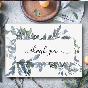 Cartão De Agradecimento Elegante Floral Wreath Simpatia Obrigado