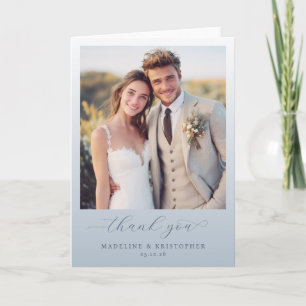 Cartão De Agradecimento Elegante Foto Bege Alegre