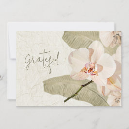 Cartão De Agradecimento Elegante Foto de Casamento na Praia Tropical Agrad