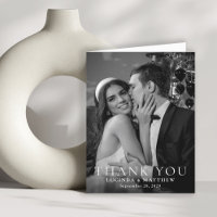 Elegante Foto de Casamento Obrigado