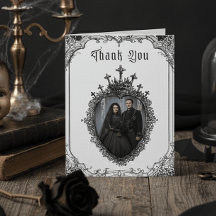 Elegante Foto de Casamento Preto Toile Gótico Vint