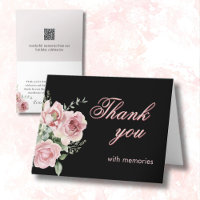 Elegante Foto Floral QR Link A Qualquer Ano Aniver