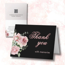 Elegante Foto Floral QR Link A Qualquer Ano Aniver