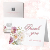Elegante Foto Floral QR Link A Qualquer Ano Aniver