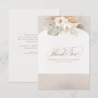 Elegante Grama das Pampas Floral Branco Obrigado
