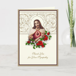 Cartão De Agradecimento Elegante Jesus Rosa Condolência Cristã Obrigado