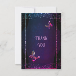 Cartão De Agradecimento Elegante Mauve e Dourado Casamento