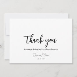 Cartão De Agradecimento 💍 Elegante Minimalista Flat