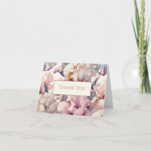 Cartão De Agradecimento Elegante Moderno Único Rosa Floral Macio Bege
