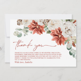 Cartão De Agradecimento Elegante Moderno Vermelho Inverno Natal Chá de Noi