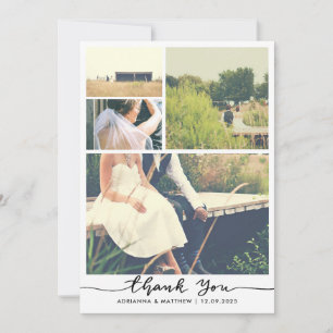 Cartão De Agradecimento Elegante - Obrigado Casamento de Fotografia do c