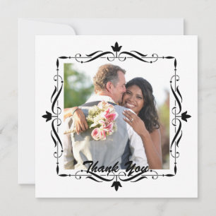 Cartão De Agradecimento Elegante Obrigado Casamento Foto Personalizada