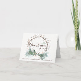 Cartão De Agradecimento Elegante obrigado de inverno russa do casamento