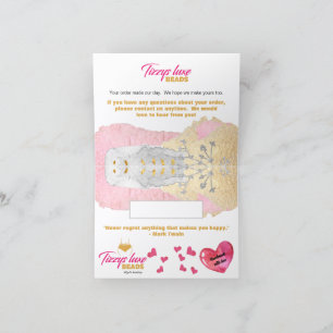 Cartão De Agradecimento Elegante PERSONALIZADO - Joia do Bead Fabricado Ma