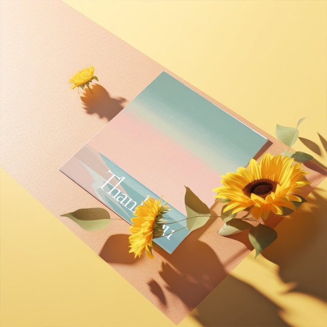 Cartão De Agradecimento Elegante praia moderna (Seaside beach thank you card)